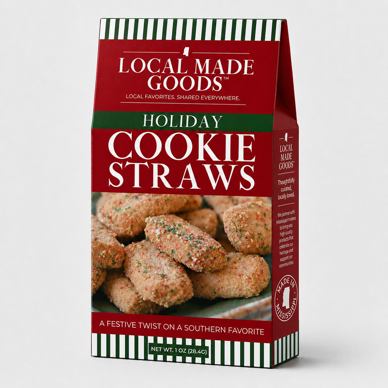 Holiday Shortbread Cookie Straws 1 oz