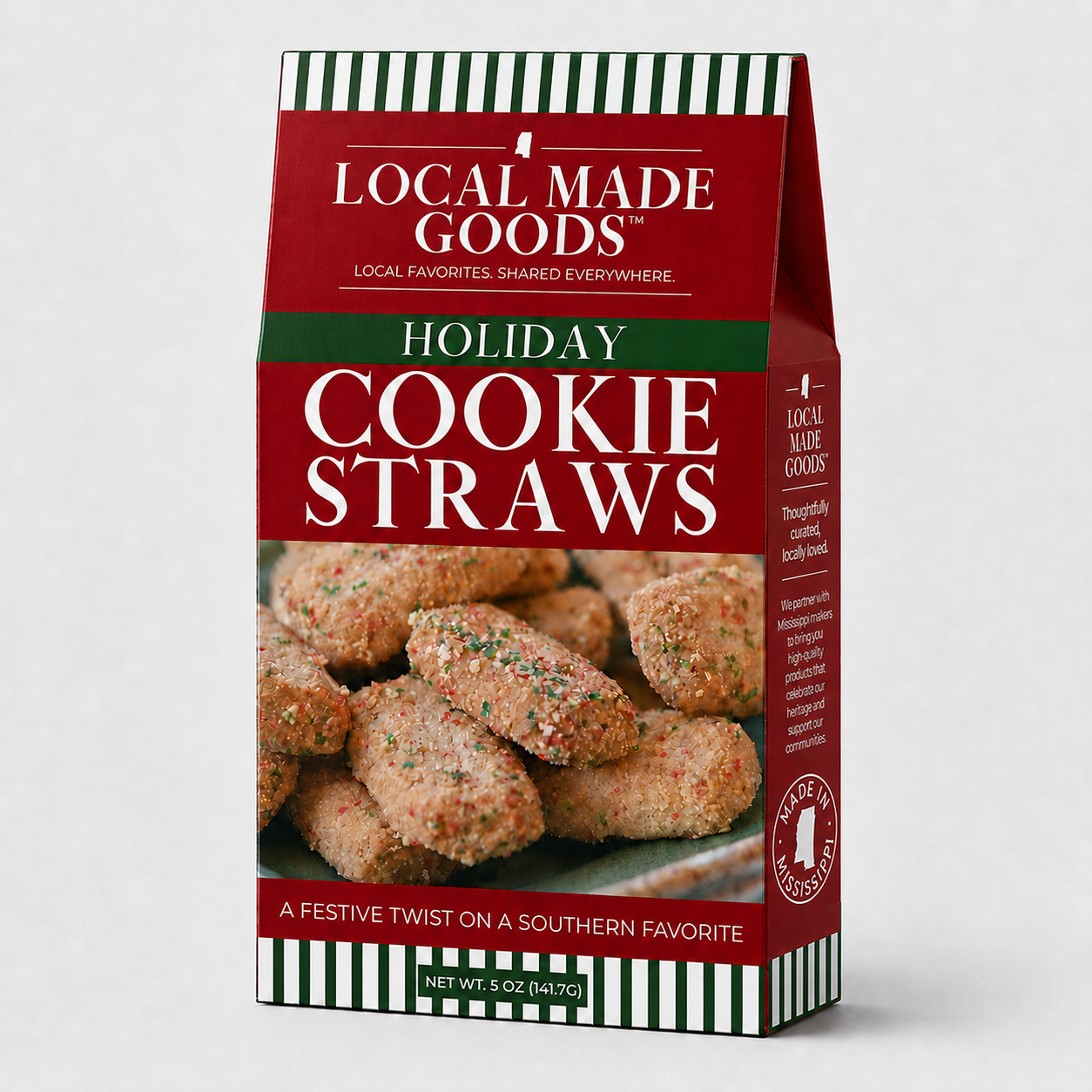 Holiday Shortbread Cookie Straws 5 oz
