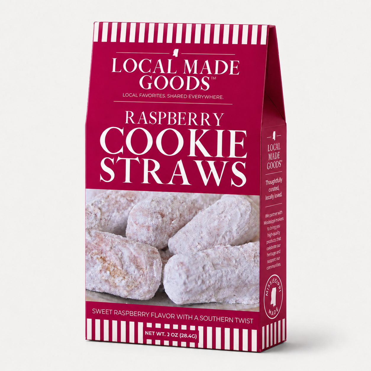 Raspberry Shortbread Cookie Straws 1 oz