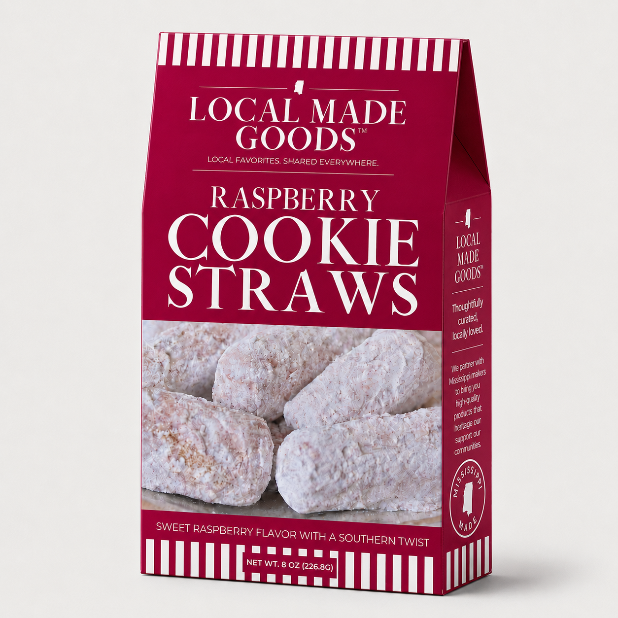 Raspberry Shortbread Cookie Straws 8 oz