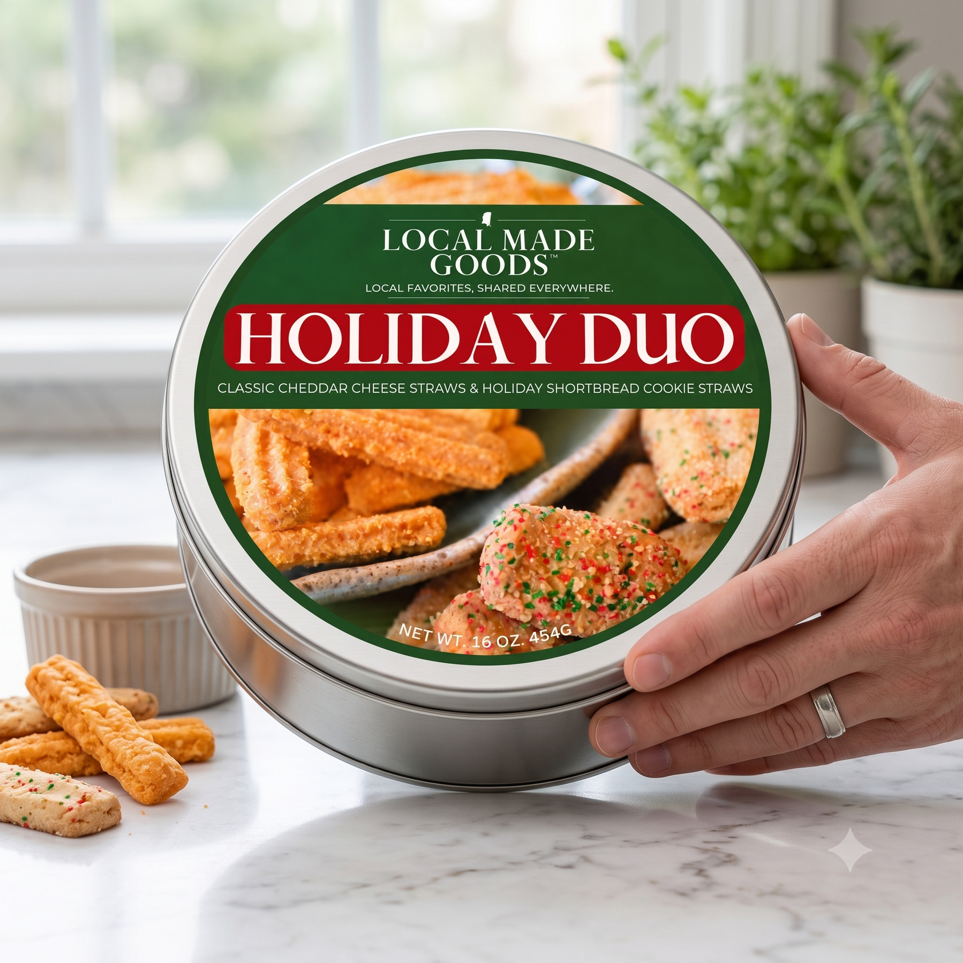 Holiday Duo Gift Tin styled lifestyle photo